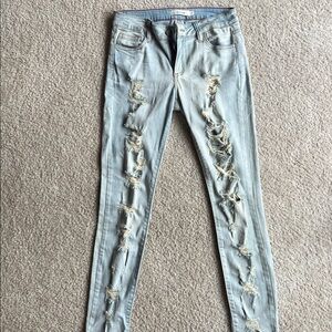 Distressed cello jeans size